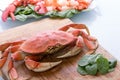 Prepearing Dungeness Crab and Red Lobster