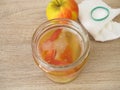 Preperation of homemade apple cider vinegar from apple scraps