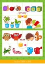 Prepositions between and near