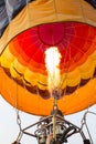 Prepping hot air balloon for flight