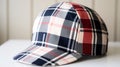 Preppy Plaid Hat Pattern On White Background Royalty Free Stock Photo