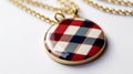 Preppy Plaid Necklace Pattern On White Background