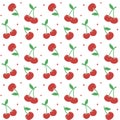 Preppy retro Cherry with bow seamless pattern, Coquette seamless background isolated on white