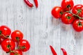 Prepring for cooking dinner. Vegetables on wooden table background top view copyspace