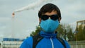 PREROV, CZECH REPUBLIC, SEPTEMBER 29, 2020: Coronavirus mask face outbreak respiratory man people Czech forge chemical