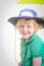 Preschool boy smiling and posing for kindy portraits Royalty Free Stock Photo