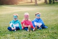 Preschool Caucasian children playing superheroes Royalty Free Stock Photo