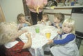 Preschool children eating breakfast, Washington, D.C.