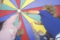 Preschool children playing a parachute game, Washington D.C. Royalty Free Stock Photo