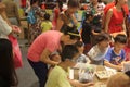 Preschool children with their Parents in activities at kindergarten in shenzhen Royalty Free Stock Photo