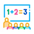 Preschool class children education mathematics icon vector outline illustration