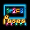 preschool class children education mathematics neon glow icon illustration