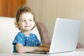 Preschool classes of children online. Distance learning online education Royalty Free Stock Photo