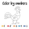 Preschool Counting Activities. Coloring page with colorful illustration. Color by numbers, printable worksheet. Educational game f