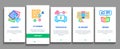 Preschool Education Onboarding Elements Icons Set Vector