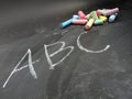 preschool education shown with letters and chalk