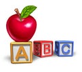 Preschool education symbol with apple