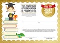 Preschool Elementary School Kids Diploma Certificate Background Royalty Free Stock Photo