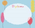 Preschool Elementary school. Kids Diploma certificate background Royalty Free Stock Photo