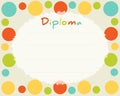 Preschool Elementary school. Kids Diploma certificate background Royalty Free Stock Photo