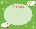 Preschool Elementary school. Kids Diploma certificate background