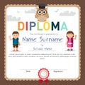 Preschool and Elementary school Kids Diploma certificate