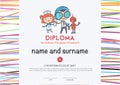 Preschool Elementary school Kids Diploma .