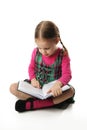 Preschool girl reading