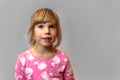 Preschool girl studio portrait on clean background