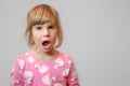 Preschool girl studio portrait on clean background