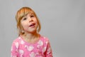 Preschool girl studio portrait on clean background