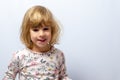 Preschool girl studio portrait on clean background