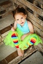 Preschool girl with tutu and candy sucker