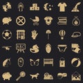 Preschool icons set, simple style