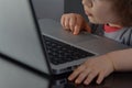 Preschool kid using computer Royalty Free Stock Photo