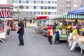 Preschool kids visiting open market