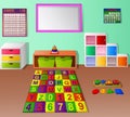 Preschool kindergarten classroom cartoon Royalty Free Stock Photo