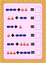 Preschool and toddler math with cherry and blueberry design