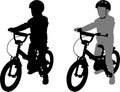 Preschooler bicyclist silhouette Royalty Free Stock Photo