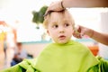 Preschooler boy getting haircut Royalty Free Stock Photo