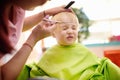 Preschooler boy getting haircut Royalty Free Stock Photo