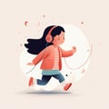 A preschooler dancing and moving to her own music showing the ability to express and control emotions through physical Royalty Free Stock Photo