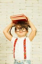 Preschooler girl with books Royalty Free Stock Photo