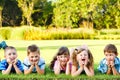 Preschoolers laughing Royalty Free Stock Photo