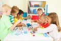 Preschoolers painting Royalty Free Stock Photo