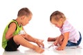 Preschoolers Playing Cards