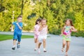 Preschoolers running Royalty Free Stock Photo