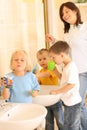 Preschoolers and white teeth Royalty Free Stock Photo