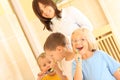 Preschoolers and white teeth Royalty Free Stock Photo