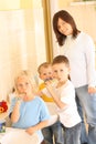 Preschoolers and white teeth Royalty Free Stock Photo